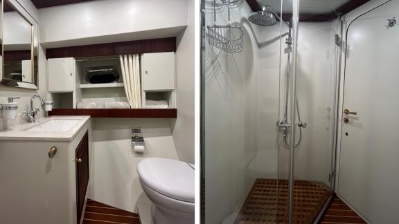 Bodrumda gulet kiralama seçeneği Kaftan banyo içinde duş kabini lavabo ve düzenli depolama alanı ile kullanışlı konfor s