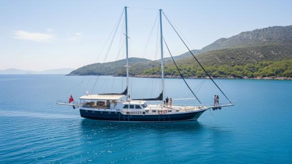 Mieten Sie The Blue Sea in Marmaris für eine entspannte Guletreise in ruhigen türkisfarbenen Buchten.