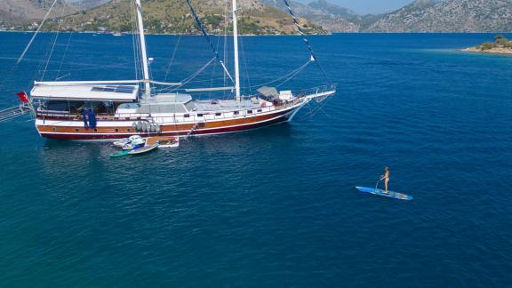 7 cabin Viago Nella Speranza gulet in the bays of Marmaris, ideal for group blue cruise holidays.