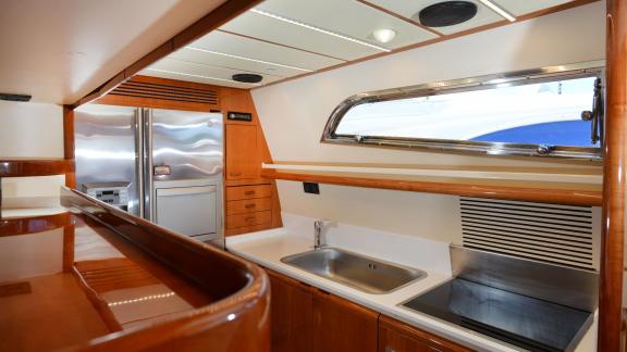 Modern and fully equipped kitchen on the yacht Kentavros 2 for all your needs.