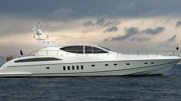 Among Cannes yacht charter options Cristal 1 motor yacht shows elegant lines and smooth cruising.