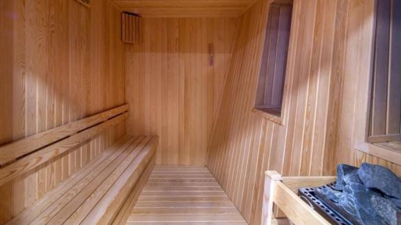 An exclusive sauna on the 52-meter motor yacht Limitless, perfect for relaxing sauna sessions in Bodrum.