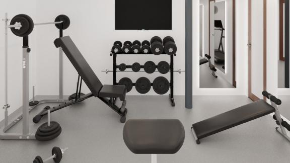 Fully equipped gym on the yacht for daily workouts.