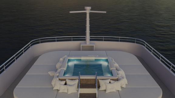 Enjoy the Jacuzzi on Lupus Mare and the serene atmosphere of the sea.