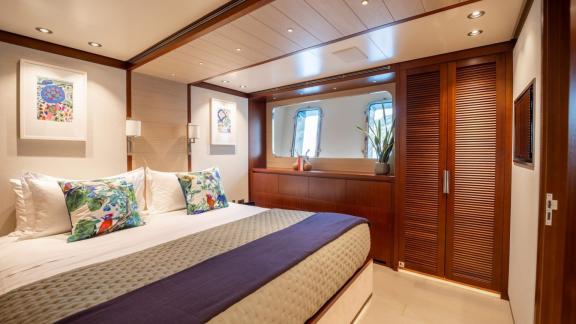 In Spain weekly yacht rental options Moka shows stylish cabin and comfortable stay.