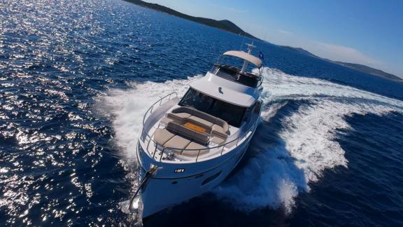 Olivia glides powerfully through the open Adriatic waters off the Croatian coast.