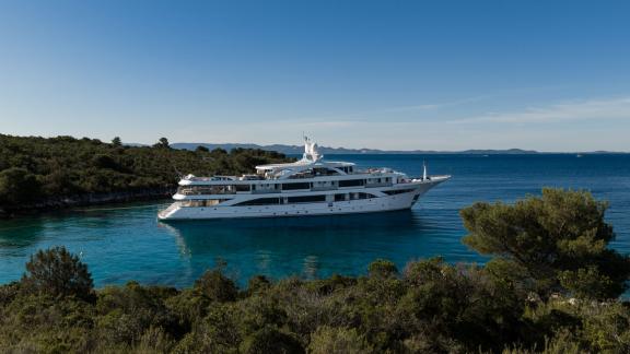 11 cabin Premier motor yacht in Split, offering ultra luxury yacht holidays and weekly private charter experiences.