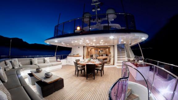 Benetti 120 Quest R offers luxury evening dining and private yacht holiday experiences in Marmaris.