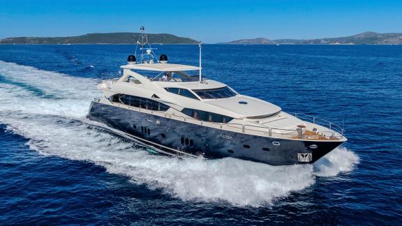 The 34m Sunseeker Arago yacht blends speed and luxury on the Adriatic coast.