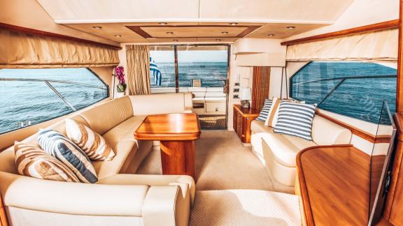 A cozy area with sea views and open layout.