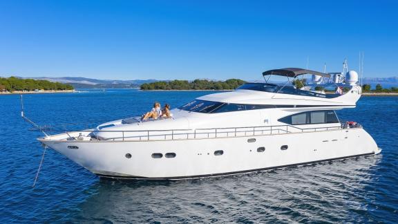 The Hope I yacht offers peaceful moments on a sunny day on blue waters.