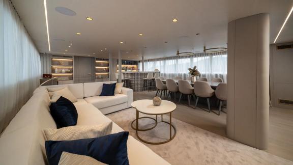 Stylishly furnished living and dining area on Nocturno with modern amenities.