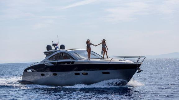 Guests enjoy the Adriatic scenery on the foredeck of Silver Arrow while cruising along the coast of Split.