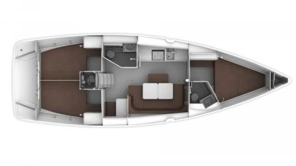 Das Innenraum-Layout der Northberry zeigt Kabinen, Salon und andere Bereiche.