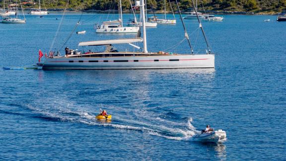 Enjoy water sports aboard sailing yacht Bellkara