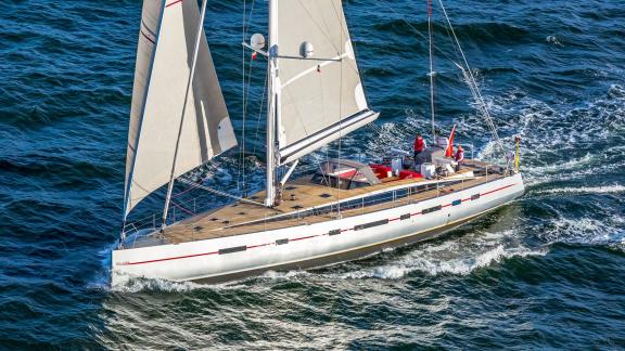 The sailing yacht Bellkara built by Conrad Shipyard YCC91 delivers elegant cruising and panoramic sea views.