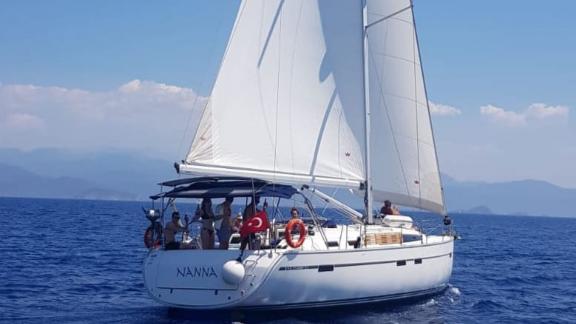 Nanna sailing yacht can be seen on a crewless sea journey in Göcek.