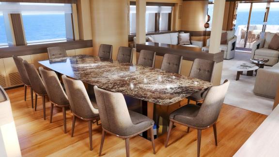 Der Speisesalon der Silent World bietet bei Split Kroatien stilvolles Ambiente.