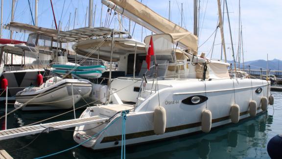 Modern catamaran Ayda1, ideal for unforgettable yacht charters in Marmaris, Turkey.