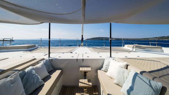 Sunreef 50 model Solitaire catamaran offers spacious luxury off the coast of Kastela