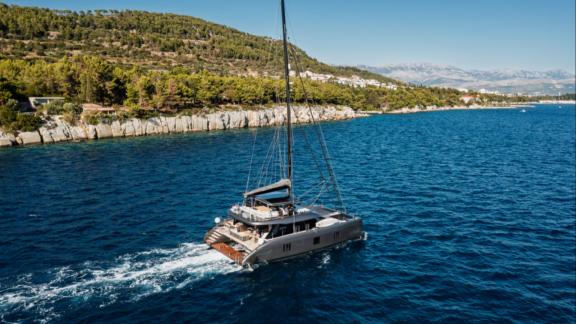 Ahalya Sunreef 60 catamaran cruising off Kastela coast