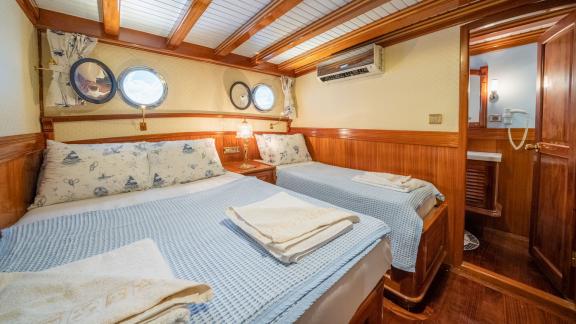 Guest tripple cabin of luxury gulet Admiral