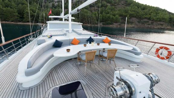 Foredeck area of luxury gulet Vista Mare