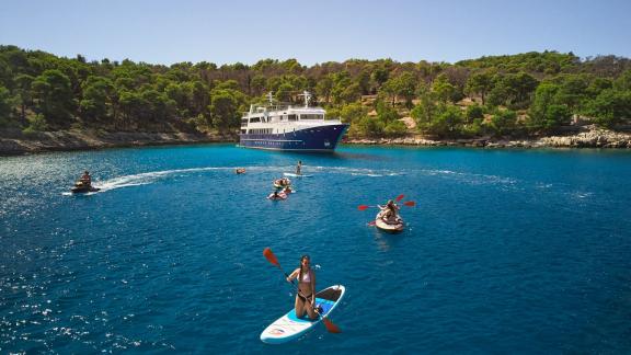 Explore Croatia's crystal-clear waters and hidden coves aboard the Lupus Mare.