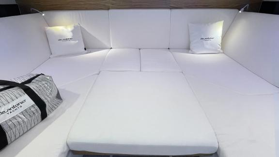 The sleeping area of motor yacht Alegria is designed for comfort, featuring modern and stylish details for restful sleep