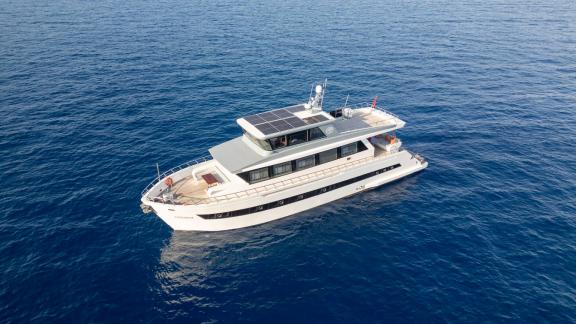 Trawler yacht Alessandro cruising off Göcek coast