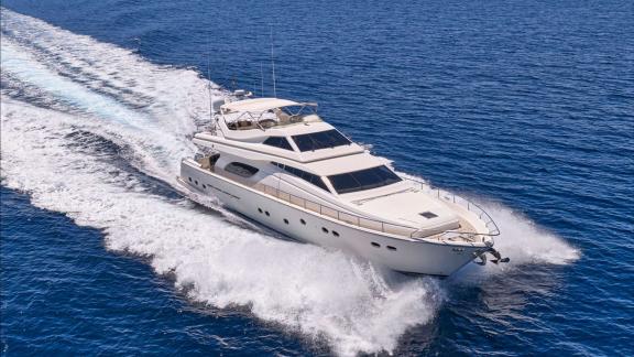 Apeiron Blue based in Lavrion offers luxury yacht charter experiences and elegant cruising aboard a Ferretti 80.