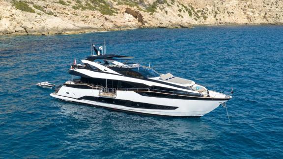 Among Mallorca yacht charter options Blue Infinity One motor yacht shows sleek design and luxury cruising experience.