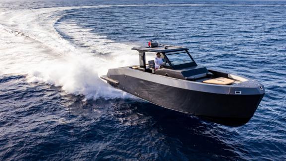 Among Monaco yacht charter options Cest Party motor yacht shows fast cruising and sporty sea experience.