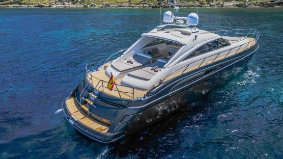 A luxury yacht charter in Ibiza, Spain, lets you experience a comfortable journey aboard the Freedom while enjoying the