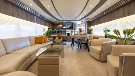 Luxury yacht charter in Italy for a comfortable salon experience on Lady B.