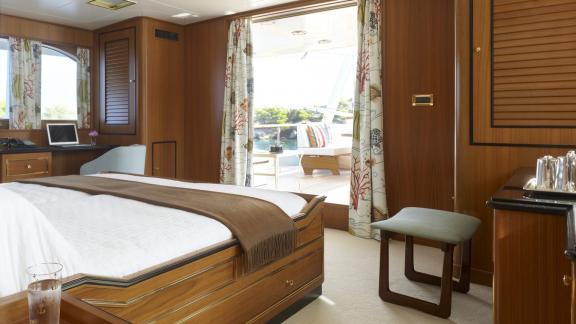 Northwind 2 features a master cabin with private deck access and a spacious layout for premium onboard comfort.
