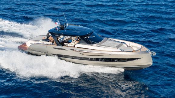 Among Saint Tropez daily yacht charter options Pegase motor yacht shows high speed cruising and exciting ride.
