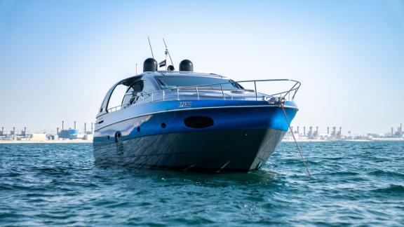 Featuring sleek and dynamic design, Pershing 70 is an ideal choice for luxurious hourly and daily yacht rentals in Dubai