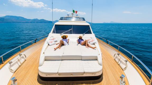 Relax aboard the Riviera with a luxury yacht rental in Naples.